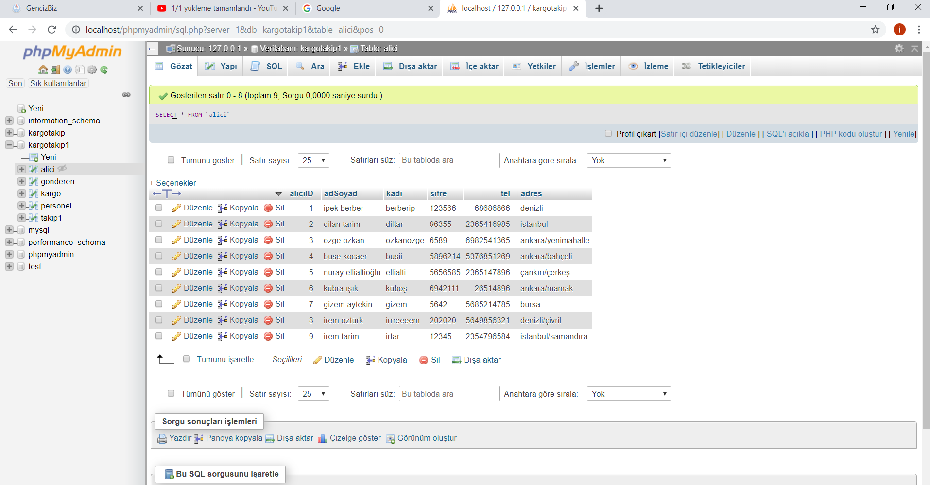 Veri Taban� Y�neti