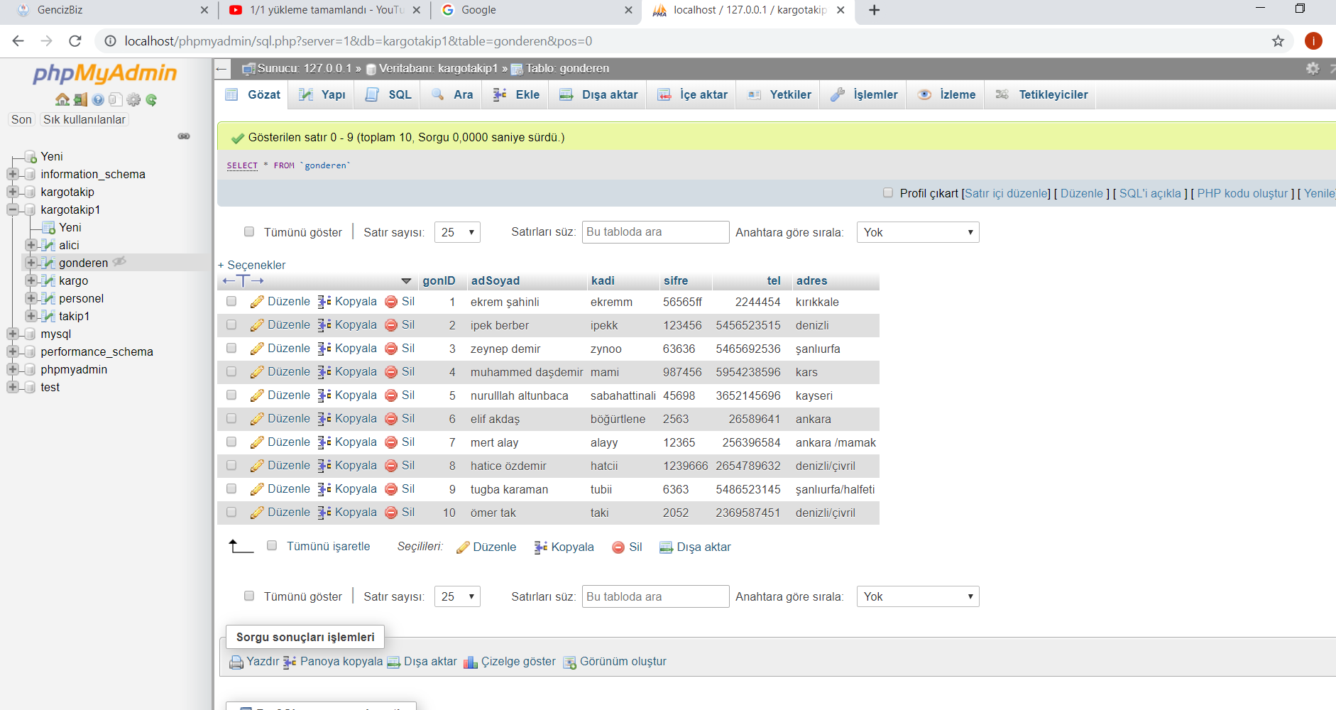 Veri Taban� Y�neti