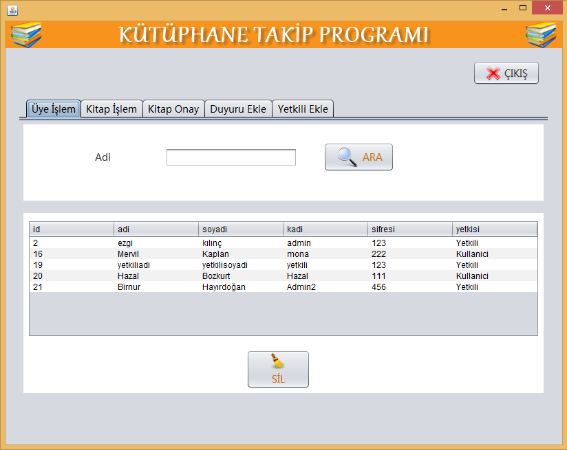 K�t�phane Otomasyonu