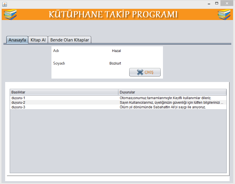 K�t�phane Otomasyonu